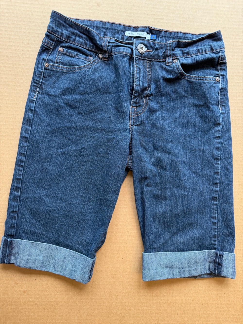 Bandolino Dark Blue Denim Shorts with Contrast Stitching